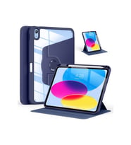 iPad Air 10.9 5.Nesil Uyumlu 360° Dönebilen Pino Tablet Kılıfı (Lacivert)
