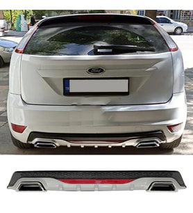 Ford Focus Mk2 HB Gri Difüzör Difizör Kare Egzoz Görünüm Reflektörlü