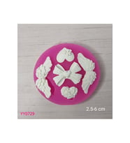YY0729 Melek Kanadı Kalp Fiyonk Silikon Kalıp