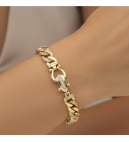 STİL İNCİSİ/XUPING JEWELRY LÜKS GURMET ZİRKON TAŞLI BİLEKLİK (Altın Rengi)