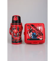 "DEKOMUS CEP DEFTERİ HEDİYELİ " YENİ SEZON LİSANSLI SPIDERMAN 500 ML ÇELİK MATARA VE 2 KATLI BESLENME KUTUSU / LUNCH BOX SETİ