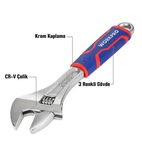 WORKPRO WP272012 250mm Cr-V Profesyonel Kurbağacık Anahtar