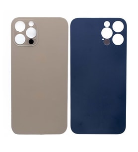 Apple iPhone 12 Pro Uyumlu LOGOLU Arka Pil Batarya Kapağı - LENS HARİÇ (Altın)