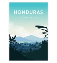 Honduras Seyahat Afişi Tablo Ahşap Poster Dekoratif