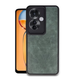 Oppo Reno 11F Kılıf Aras Deri Kapak - Koyu Yeşil