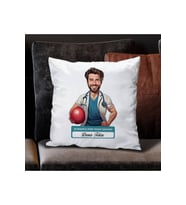 Erkek Fizik Tedavi Doktoru Karikatürlü Yastık