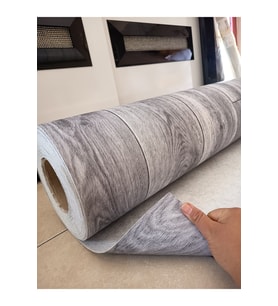 0,50 CM X 400 CM PARKE DESENLİ KEÇELİ MUŞAMBA Pvc Yer Muşambası Ahşap GRİ Zemin Döşemesi Soba Altı