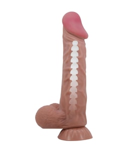 OdinsShop 24 cm Kıkırdak Yapılı Çift Katmanlı Gerçekçi Melez Dildo Penis