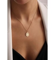 Kişiye Özel Minimal Alev Figürlü Kolye 925K Gümüş (Gold)