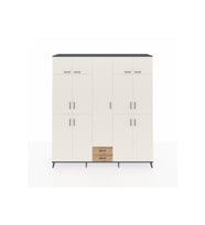 Hyperion Dolap 10 Raflı 2 Çekmeceli 4 Askılı 220x44x243 Antrasit-Aytaşı/Çam