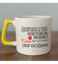 Oynatmama Az Kaldı Doktorum Nerede Baskılı Sarı Kulplu D Kupa