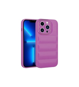 Apple iPhone 13 Pro Max Uyumlu Kılıf Kamera Korumalı Parlak Airbag'li Zore Galya Kapak (Mor)