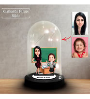 Kişiye Özel Karikatür Kadın Öğretmen ve Öğrenci Tasarımlı Fanus Biblo, Öğretmene Hediye, Öğretmenler Günü, Öğretmenler Günü Hediyesi,, FN252