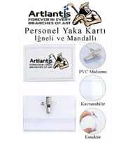 Personel Şeffaf Yaka Kartı İğneli ve Mandallı 25 Adet Pvc Yaka Kartlığı Kimlik Korumalı Büro Ofis Okul