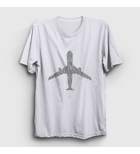 Presmono Unisex Beyaz Words Pilot Airplane Uçak T-Shirt 415510tt (Beyaz)
