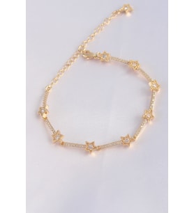 Vip Seri Pirinç Zirkon Taşlı Gold Renk Halley Model Bileklik 5886 - HPSBYI3354-4095