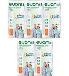 Evony Hasta Bezi Yetişkin Emici Külot L-Büyük 150 Adet (5PK*30)