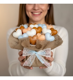 Premium Kalpler Mum Buketi
