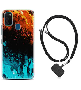 Samsung M21 M22 M23 M30 M31S M32 Kılıf Boyun Askılı Silikon Orange Blue Color 1665