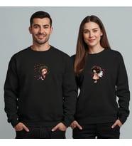 Sevgililer Günü Özel Kombin, 2 Ürün Bisiklet Yaka Sweatshirt (Siyah)