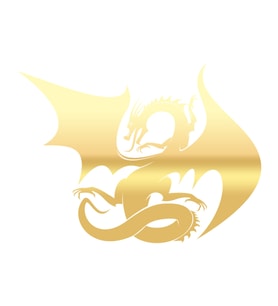 Ejderha Sticker 17x17 Cm Gold