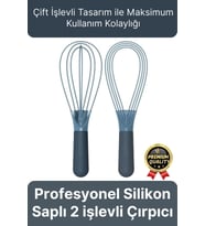 Profesyonel Dayanıklı Yapışmaz Çeyiz Mutfak Yumurta Kek Düz Balon Silikon Saplı 2 işlevli Çırpıcı