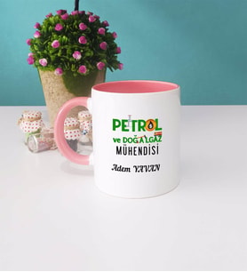 Petrol ve Doğalgaz Mühendisi Kupa Bardak Pembe