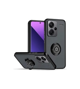 Xiaomi Redmi Note 13 Pro Plus Kılıf Montreal Yüzüklü Silikon Kapak - Siyah