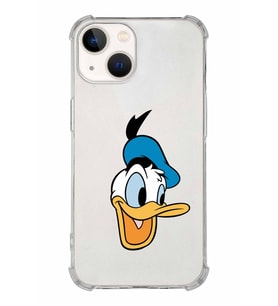 Apple iPhone 13 Uyumlu Köşe Korumalı Antişok  Kapak Donald Duck Tasarımlı Şeffaf  Kılıf