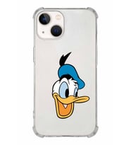 Apple iPhone 13 Uyumlu Köşe Korumalı Antişok  Kapak Donald Duck Tasarımlı Şeffaf  Kılıf