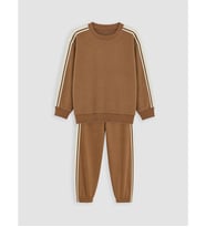 LCW Kids Kahverengi Bisiklet Yaka Erkek Çocuk Eşofman Takım
