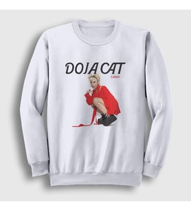 Presmono Unisex Beyaz Candy Müzik Doja Cat Sweatshirt 489497tt