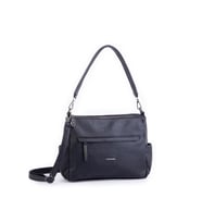 Nas Bag Çok Gözlü Yumuşak ve Hafif Yapılı Çift Askılı Omuz ve Çapraz Çanta - Siyah Lizbon (30x24 cm)