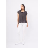 Peraluna MAGENTA BLOUSE Düşük Kol Bluz - Antrasit Melanj