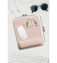 SonicTouch Pembe Bilek Minnoş Kuş Ailesi Dikdörtgen Pürüzsüz Yüzey Ergonomik Mouse Pad 18x22cm