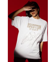 Tasarım Led Zeppelin Rock Metal Müzik Grubu Baskılı Unisex Oversize Tişört