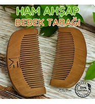 %100 Doğal Ham Ahşap Bebek Tarağı Tahrişi Önler, Hassas Bakım Sunar Özel Üretim (Standart)