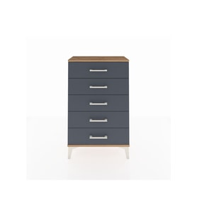 Arges Komodin 5 Çekmeceli 60x30x96 Çam-Antrasit