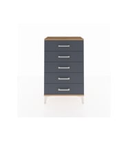 Arges Komodin 5 Çekmeceli 60x30x96 Çam-Antrasit