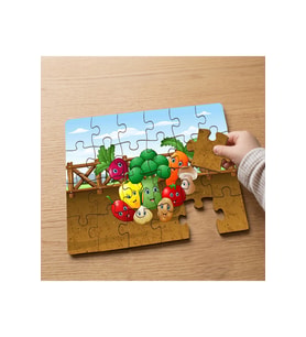 Bahçe Sebzeleri Tasarımlı 24 Parça Ahşap Çocuk Puzzle MPK0201