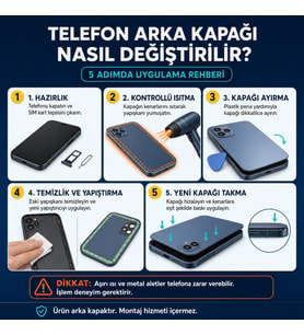 Xiaomi Mi Note 10 Lite Gece Yarısı Siyahı Arka Pil Kapağı Batarya Kapağı + Yapıştırıcı ve Vida Seti
