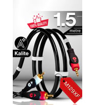 M129XF Rca kablosu/1,5 Metre-A+Kalite-3.5mm/Aux ses kablosu-2rca Ses kablosu-Ses Sistemi uyumlu