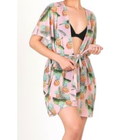 Pareo Plaj Elbisesi Kimono Std Ananas Somon