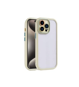 Apple iPhone 15 Pro Max Uyumlu Kılıf Kamera Korumalı Renkli Kenar ve Çerçeve Tasarımlı Zore Vitamin Kapak (Açık Yeşil)
