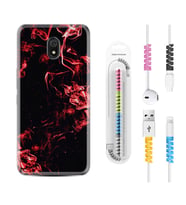 Xiaomi Redmi 8A 8 Pro 9C 9T 10C 11T Pro Kılıf Kablo Koruma Spiral Silikon Red Smoke 1745