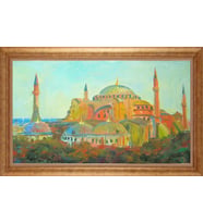 ALTIN ÇERÇEVELİ PASPARTULU TABLO CR1414