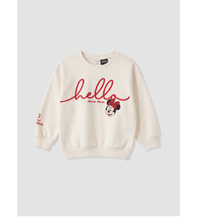 LCW Kids Ekru Minnie Mouse Kız Çocuk Kalın Sweatshirt