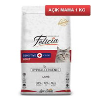 Felicia Düşük Tahıllı Kuzu Etli Yetişkin Kedi Maması 1 Kg AÇIK