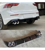 Volkswagen Golf Uyumlu 8 ''R'' Difüzör (Piano Black) - 4 Egzoz Parça (Karışık)