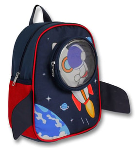 Ümit Çanta Erkek Çocuk Astronot Baskılı Lacivert Kırmızı Anaokulu Sırt Çantası - 5127 (Çok Renkli)
